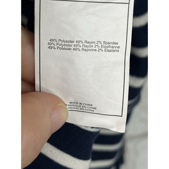 Roxy Navy/White Stripe Zip Hoodie Sweatshirt Jacket - Picture 13 of 14